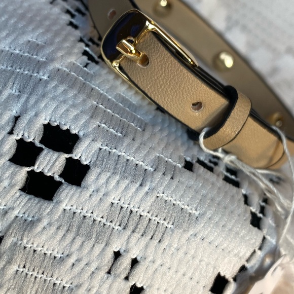 NWT VEGAN TAUPE LEATHER MERLIN BRACELET WITH BLING - Picture 7 of 13